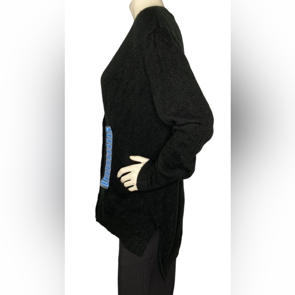 BB DAKOTA BY STEVE MADDEN Black Oversized Color Block Cardigan Duster Sweater, L - Picture 8 of 16